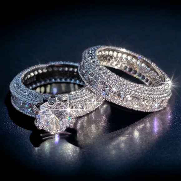 2 pcs/set Stylish Geometric Rings - Picture 3 of 3